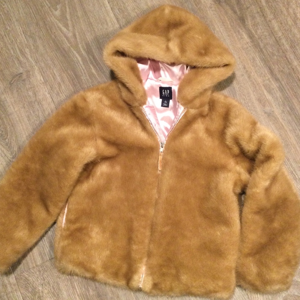 GAP faux fur zipped jacket 10/L